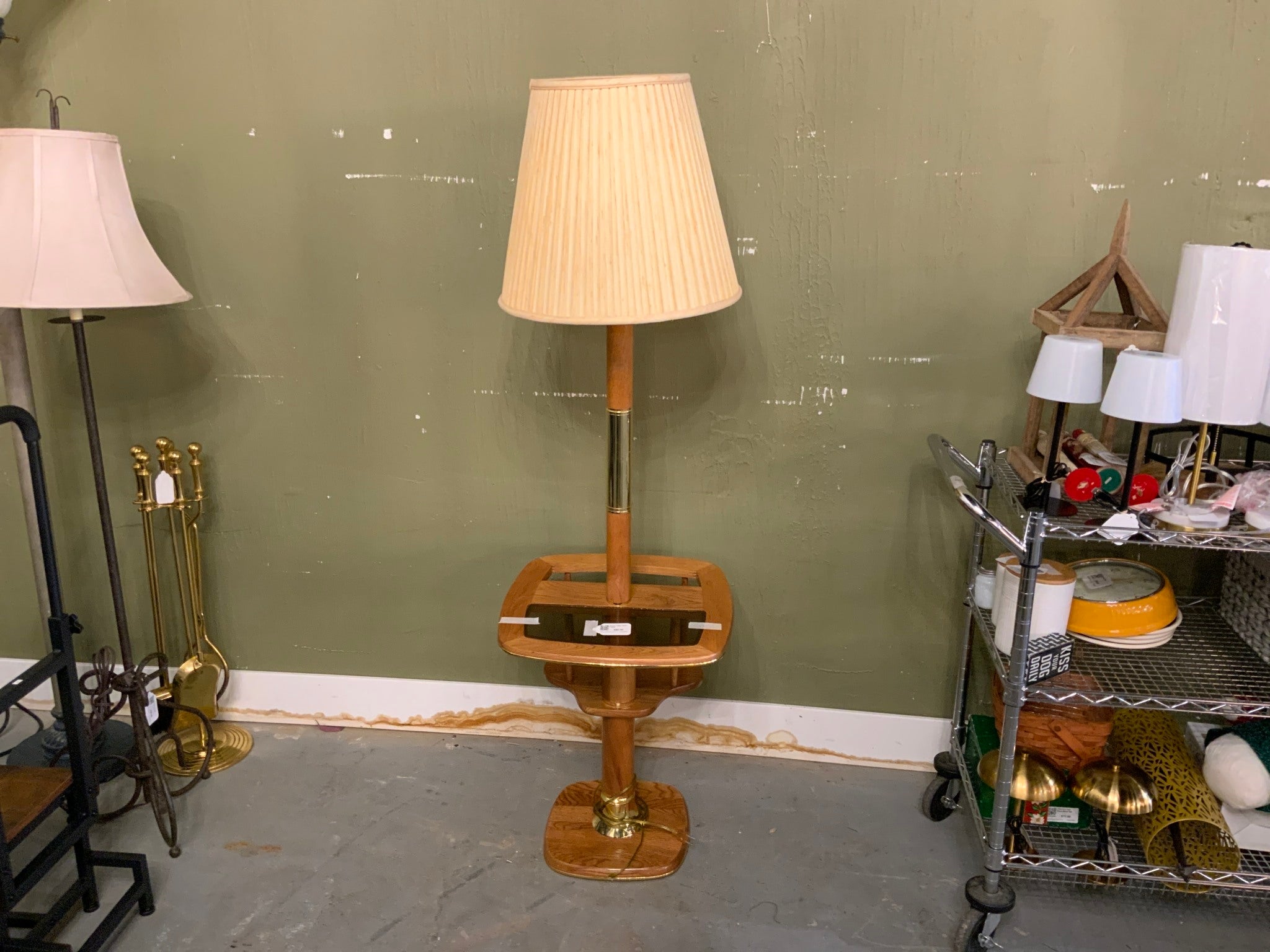 Wood Table Floor Lamp